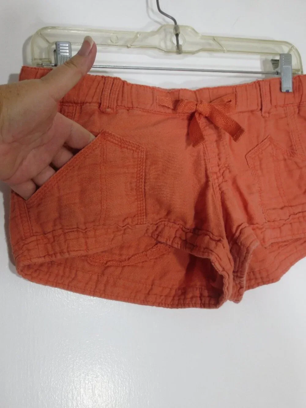 Mossimo Shorts Orange Baggy Tie Waist Casual Soft Comfy Cotton Shorties Size S